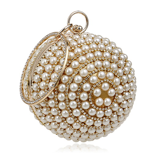 

Women's Pearls Polyester Evening Bag Floral Print Black / Gold / Silver