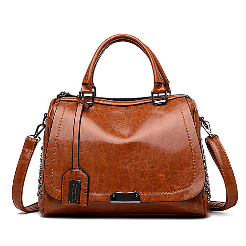 

Women's PU Top Handle Bag Solid Color Black / Brown / Blue