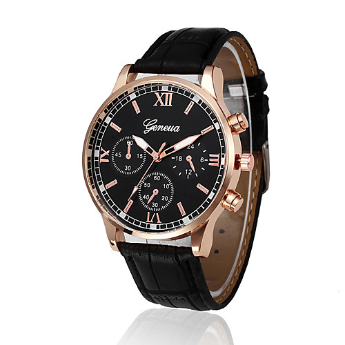 

Men's Sport Watch Quartz PU Leather Black / Brown No New Design Casual Watch Cool Analog New Arrival Fashion - Black Brown Black / White One Year Battery Life