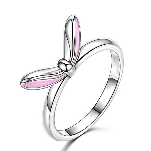 

Hot Sale Silver Colour Pink Enamel Rabbit Ears Fine Rings For Women Fashion Fingertip Rings Jewelry Gift Dropshipping