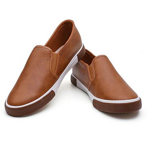 

Men's Comfort Shoes PU Fall & Winter Loafers & Slip-Ons Black / White / Khaki