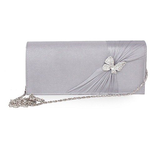 

Women's / Girls' Bow(s) Silk Evening Bag Solid Color Sillver Gray
