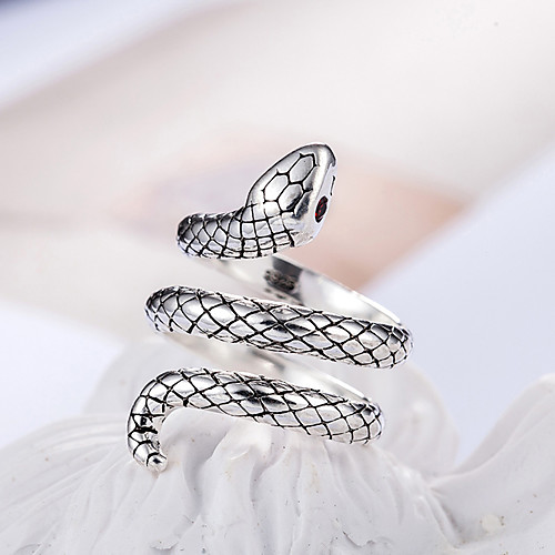 

Король кобра регулируемое кольцо из сплава меди материал 30% инкрустированные серебром красные кольца из циркона мода модные женские украшения подарок на день рождения