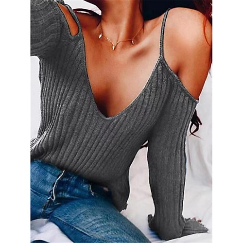 

Women's Daily Blouse - Solid Colored Black