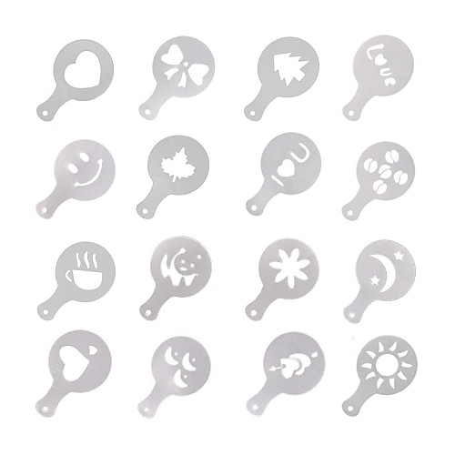 

1 Set 16 pcs Coffee Art Plastic Model