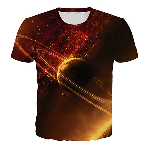 

Men's Daily Club Basic / Exaggerated T-shirt - Galaxy / 3D / Graphic Tiger, Print Orange