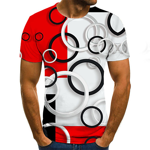 

Men's Daily Basic / Street chic T-shirt - Geometric / 3D Print White