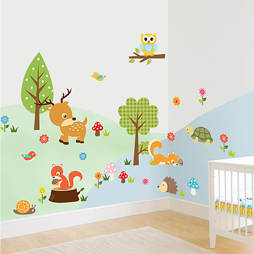 

zy1223 лесных животных сова детская комната спальня фон стикер стены