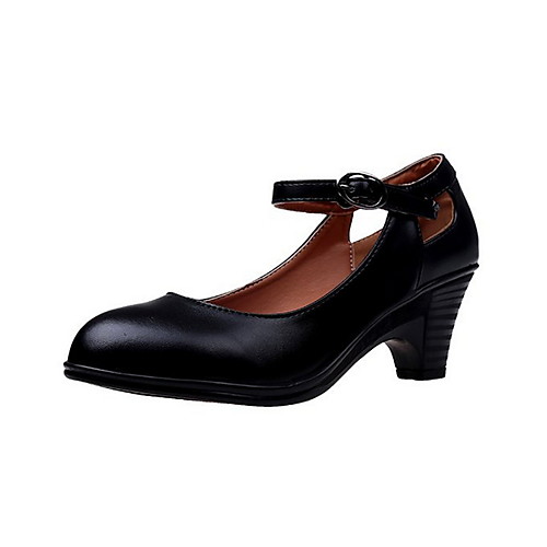 

Women's Heels Chunky Heel Round Toe PU Winter Black / Wine