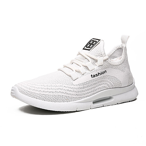 

Men's Comfort Shoes PU Fall Athletic Shoes Walking Shoes Black / White