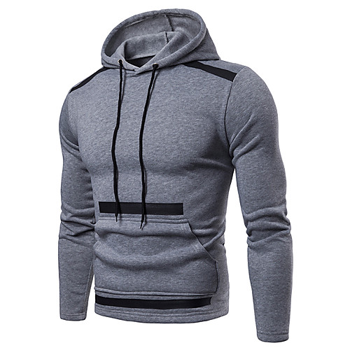 

Men's Casual / Basic Hoodie - Color Block Black US32 / UK32 / EU40