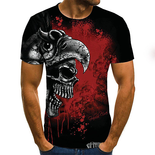 

Men's Daily Basic / Street chic T-shirt - Geometric / 3D Print Black