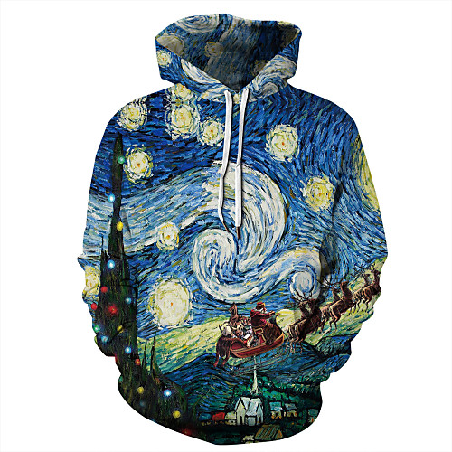 

Men's Casual / Basic Hoodie - Print / 3D Blue US32 / UK32 / EU40