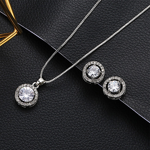 

Women's Stud Earrings Necklace Lucky Simple Luxury Trendy Fashion Elegant Earrings Jewelry Silver For Gift Daily School Holiday Festival 3pcs