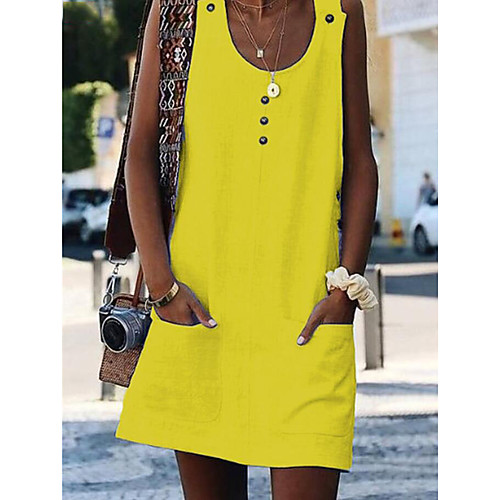 

Fashion Boho Sundresses Women's Shift Sundress Yellow Fuchsia Light Blue XXXL XXXXL XXXXXL