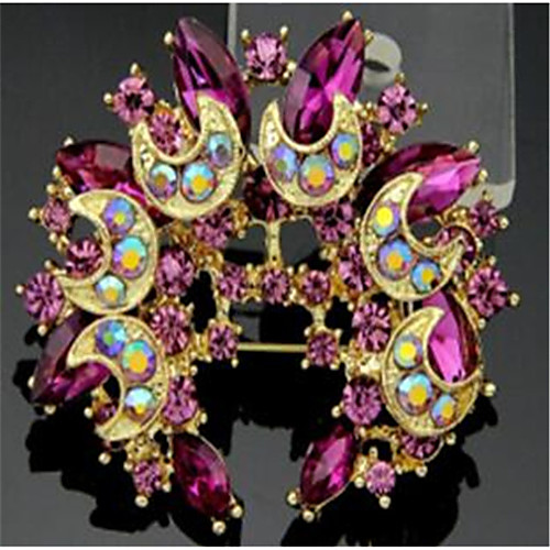 

Women's Cubic Zirconia Brooches Geometrical Flower Stylish Brooch Jewelry Golden For Christmas Daily