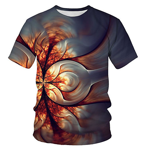 

Men's Daily Holiday Punk & Gothic / Exaggerated T-shirt - Color Block Print Black