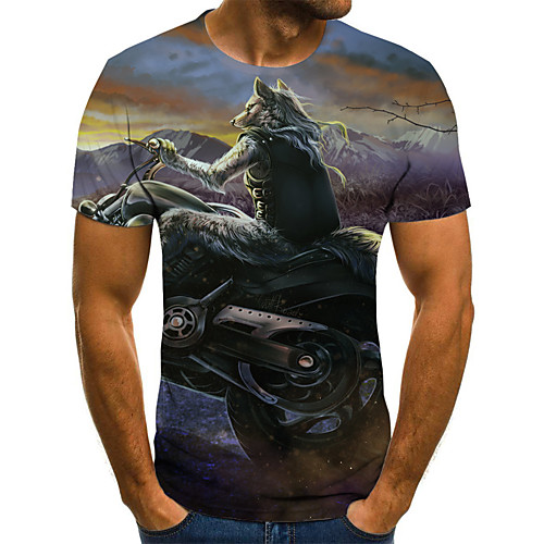 

Men's Daily T-shirt - 3D Print Navy Blue