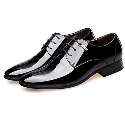

Men's Leather Shoes Rubber / PU Fall & Winter Oxfords Black