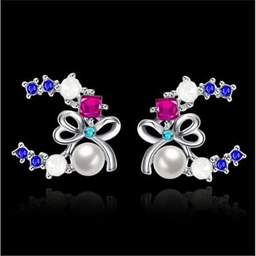 

Women's Earrings Geometrical Butterfly Stylish Imitation Pearl Imitation Diamond Earrings Jewelry Silver For Gift Daily 1 Pair