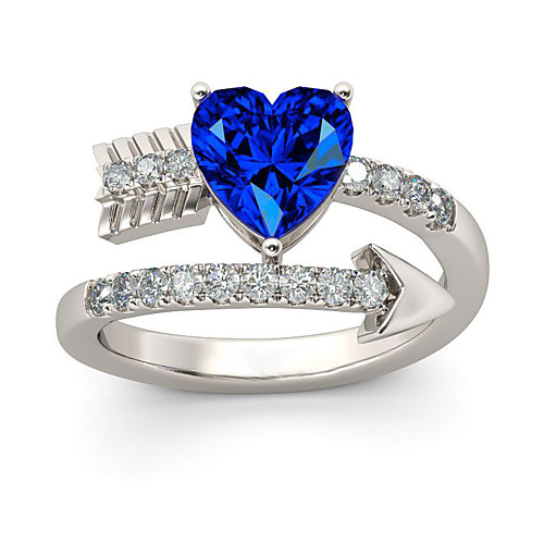 

Women's Band Ring Ring 1pc Light Blue Silver Plated Alloy Stylish Basic Casual / Sporty Wedding Engagement Jewelry Heart Heart