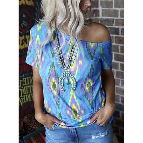 

Women's Daily T-shirt - Geometric Purple