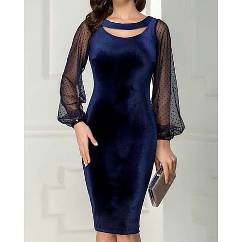 

Women's Party Sheath Dress - Solid Colored Royal Blue M L XL XXL