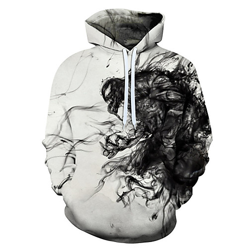 

Men's Casual / Halloween Hoodie - 3D / Skull / Tie Dye Black US32 / UK32 / EU40