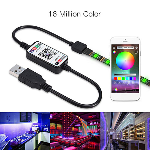 фото 1 компл. dc5v usb светодиодная лента 5050 rgb 2 м bluetooth приложение управления гибкий свет тв фоновый свет rgb светодиодные ленты lightinthebox