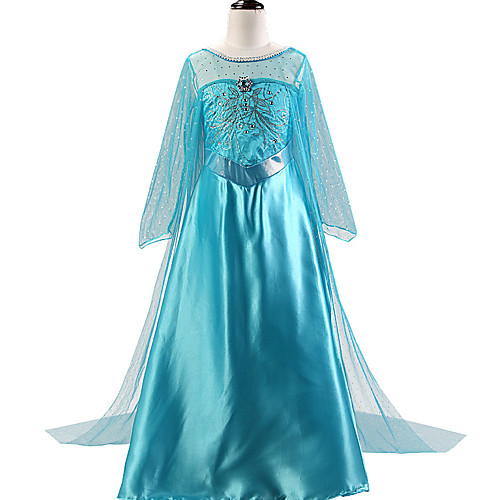 

Elsa Cosplay Costume Flower Girl Dress Kid's Girls' Dresses Mesh Christmas Halloween Carnival Festival / Holiday Silk Organza Blue Carnival Costumes Sequin / Cotton