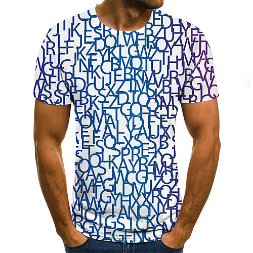 

Men's Daily Basic / Street chic T-shirt - Geometric / 3D Print Blue