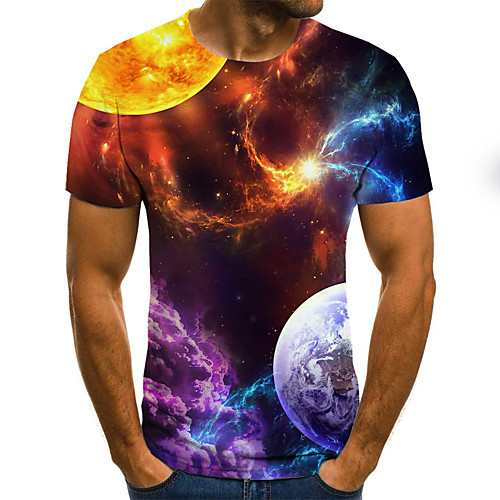 

Men's Daily Basic / Street chic T-shirt - Geometric / 3D Print Gold