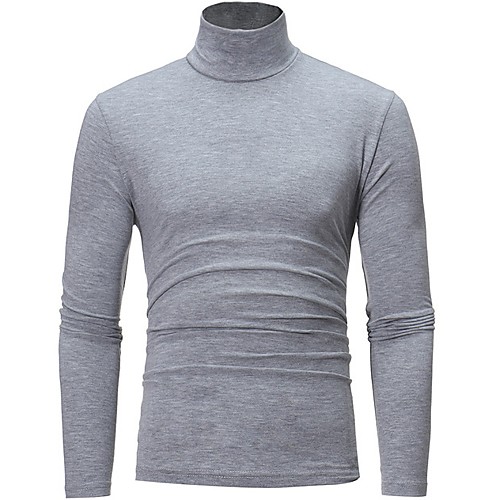 

Men's Solid Colored Long Sleeve Pullover Sweater Jumper, Turtleneck Black / Light gray / White US32 / UK32 / EU40 / US34 / UK34 / EU42