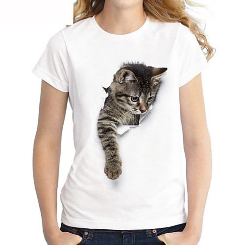 

Women's Daily T-shirt - Cartoon White