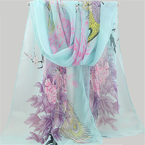 

Women's Active / Basic / Cute Rectangle Scarf - Floral