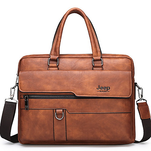 

Men's Zipper PU Briefcase Black / Brown