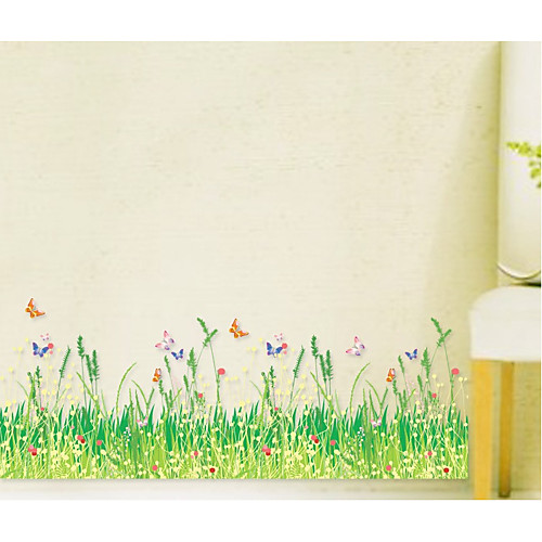 фото Весна дикая собака хвост трава куст бабочка плинтус спальня гостиная балкон уголок украшение ay7151 lightinthebox