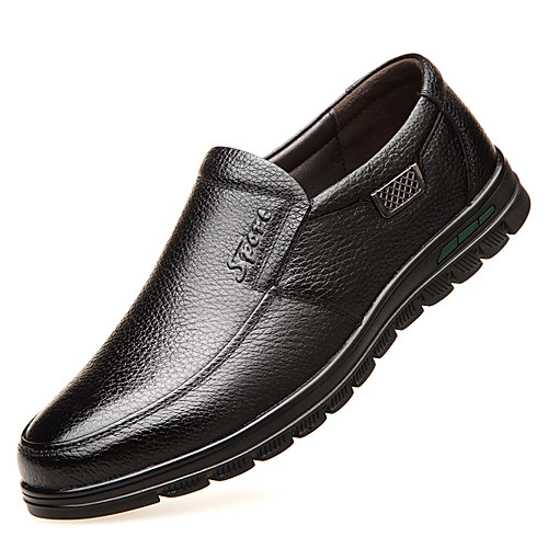 

Men's Leather Shoes Rubber / Leather Spring / Fall Business / Casual Loafers & Slip-Ons Hiking Shoes Non-slipping Booties / Ankle Boots 3D Black / Brown