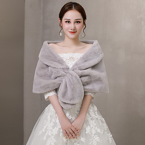 

Sleeveless Faux Fur Wedding / Birthday Women's Wrap With Hook & Loop Capelets