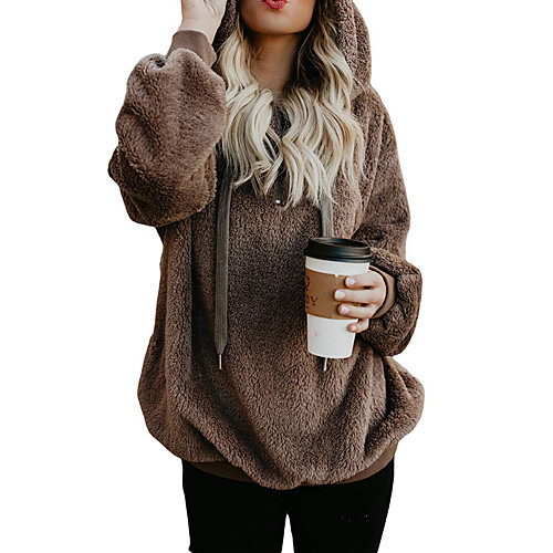 

Women's Casual Hoodie - Solid Colored Black S