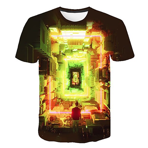 

Men's Daily T-shirt - 3D Print Yellow