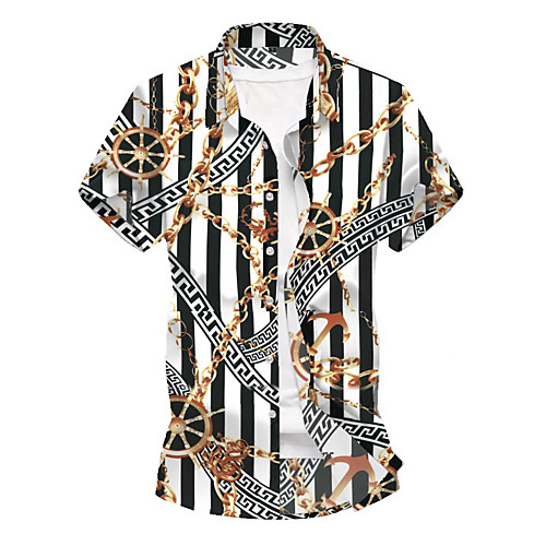 

Men's Daily Going out Street chic Shirt - Color Block White