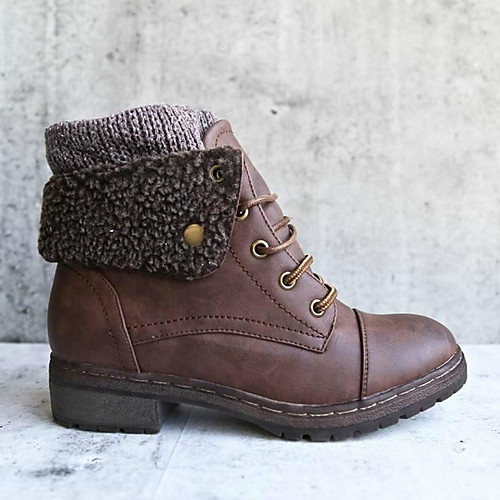 

Women's Boots Snow Boots Flat Heel Round Toe Suede Booties / Ankle Boots Fall & Winter Black / Brown / Yellow
