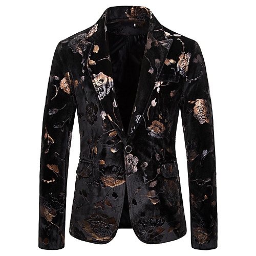 

Men's Blazer V Neck Spandex Black / Red