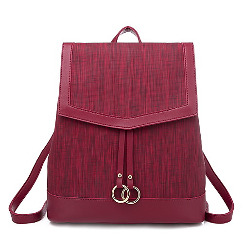 

Adjustable PU Zipper Commuter Backpack Daily Black / Brown / Wine