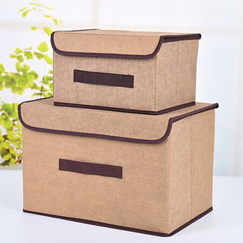 

Thick cotton quilt clothes storage box box finishing breathable cover household folding toy storage box two set