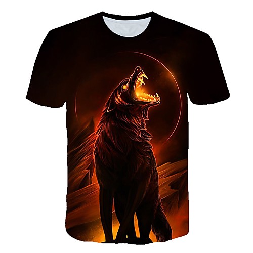 

Men's Daily Sports Street chic / Exaggerated T-shirt - Geometric / 3D / Animal Print Black