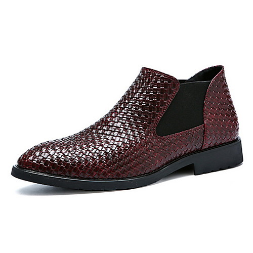 

Men's Comfort Shoes PU Fall & Winter Loafers & Slip-Ons Black / Red / Blue