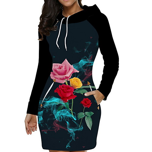 

Women's Elegant Shift Dress - Letter Black Blushing Pink Blue S M L XL