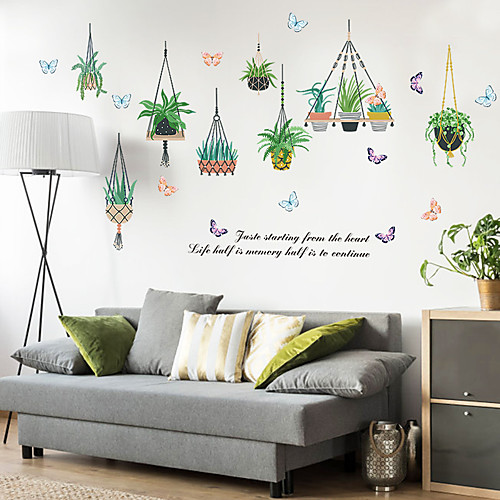 

SK9329 hanging basket potted fresh Nordic modern bedroom window cabinet door living room porch restaurant decorative wall stickers